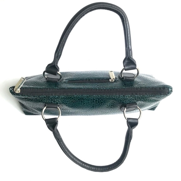 NWOT Primeware Wine Clutch Bag + Corkscrew Teal Crocodile Printed Vegan Leather - Picture 6 of 12